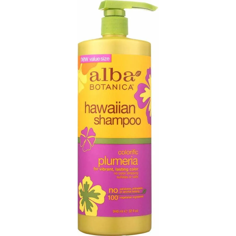 Alba Botanica Shampoo Colorific Plumeria, 32 oz