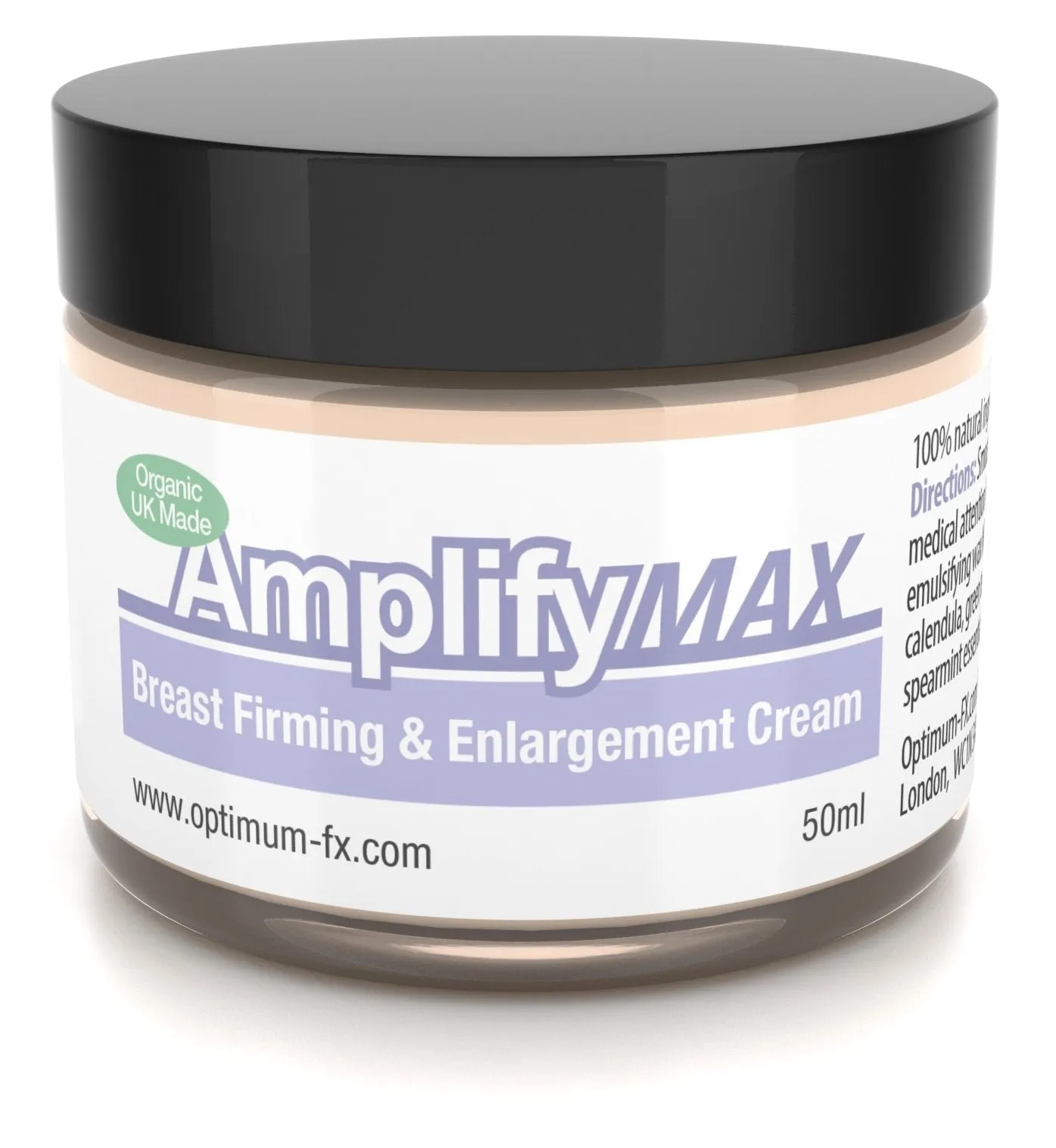 Amplify MAX Enhanced Breast Firming Cream Works In 30 Days 11 Ways To A Fuller Firmer Bust FAST UK Made With Natural And Organic Ingredients - Paraben and Cruelty FREE - 50ml