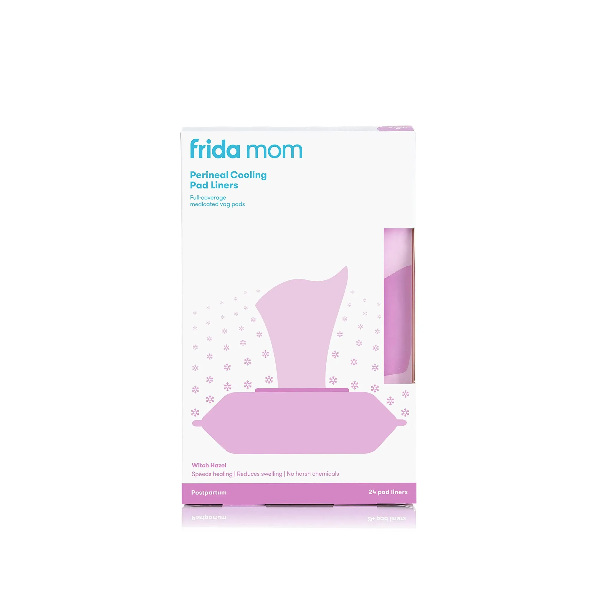 Bundle of Frida Mom Witch Hazel Perineal Cooling Pad Liners (24ct)   Frida Mom Upside Down Peri Bottle for Postpartum Care