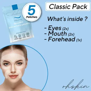 NEW OhSkin™ - Anti-wrinkles Patches, 5 Piece! Reusable up to 10 Times! Eliminates up to 98% of wrinkles! Instant visible results! #1 Wrinkle care in the UK!