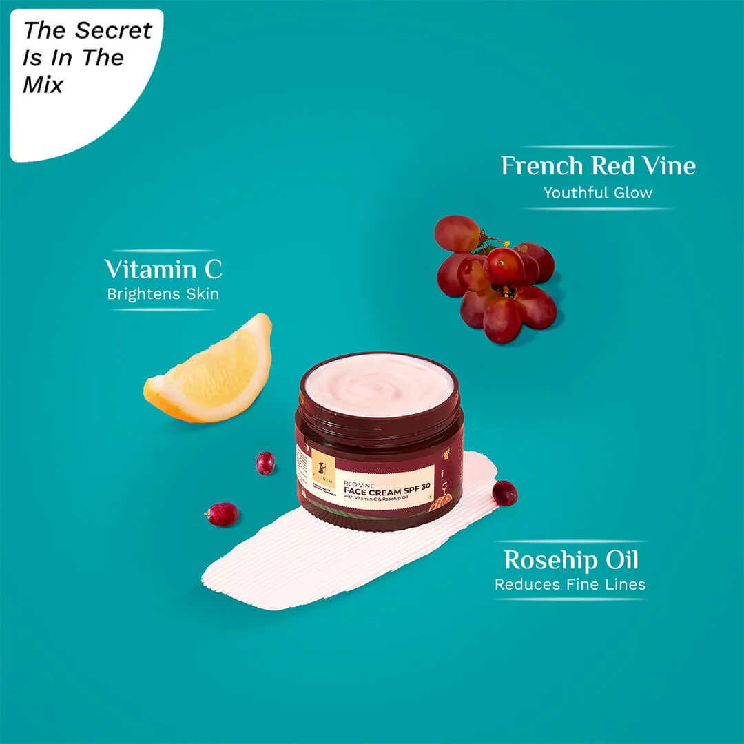 Red Vine Face Cream SPF 30 with Vitamin C & Rosehip Oil (PA   )