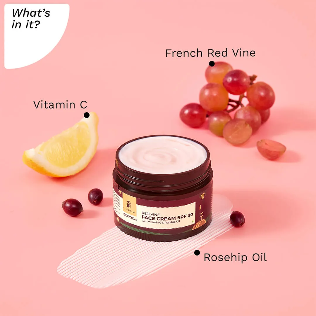 Red Vine Face Cream SPF 30 with Vitamin C & Rosehip Oil (PA   ) for Men