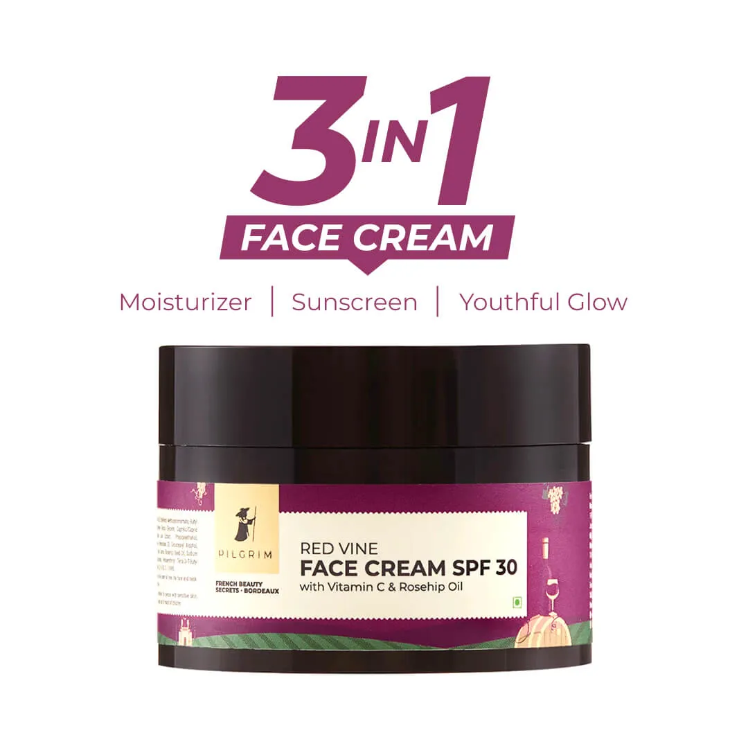 Red Vine Face Cream SPF 30 with Vitamin C & Rosehip Oil (PA   ) for Men