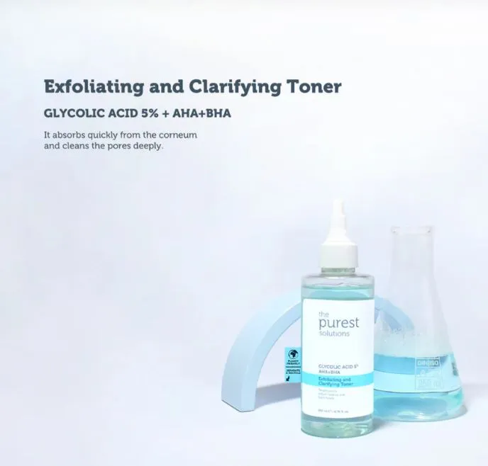 The Purest Solutions Exfoliating and Clarifying Toner - 200ml  |ذا بيورست تونر مقشر ومنقي - 200 مل