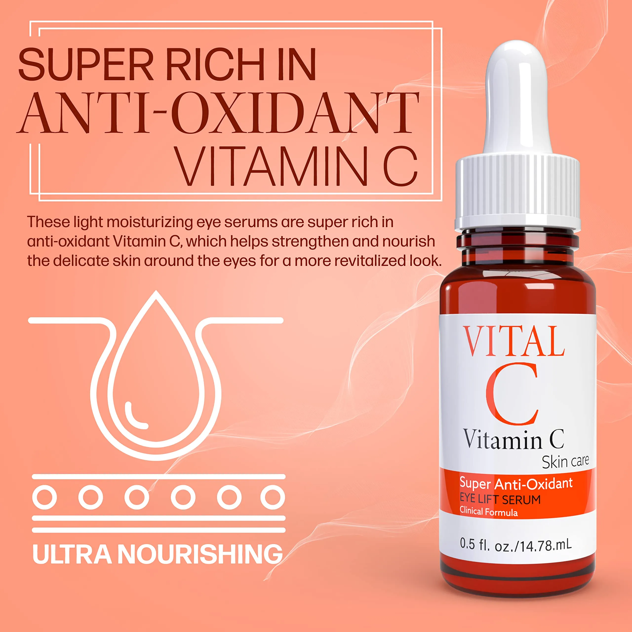 Vital C Vitamin C Serum for Eyes Lift Serum, 0.5 Fl Oz (2 Pack)